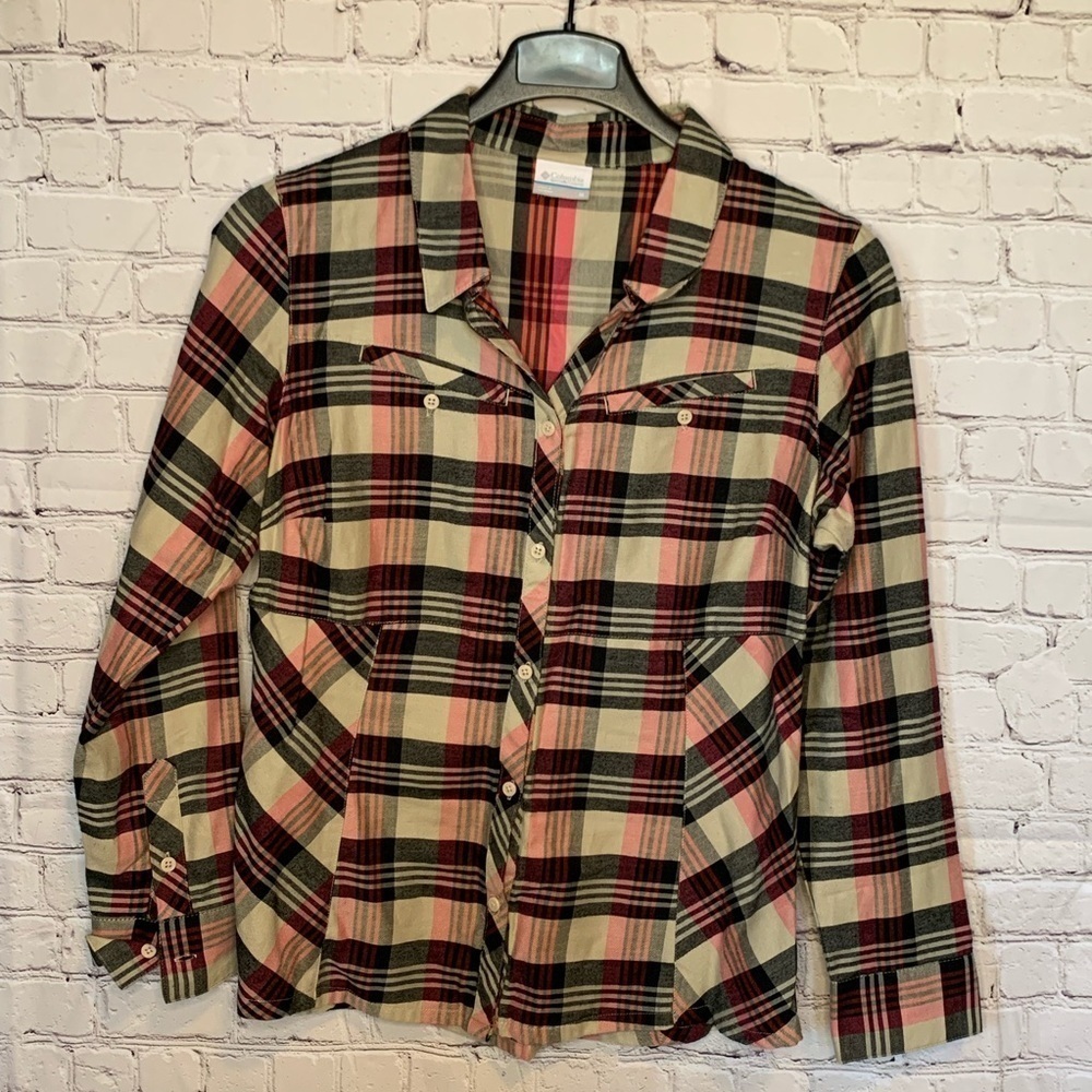 Columbia Plaid Flannel Button Down Size Medium